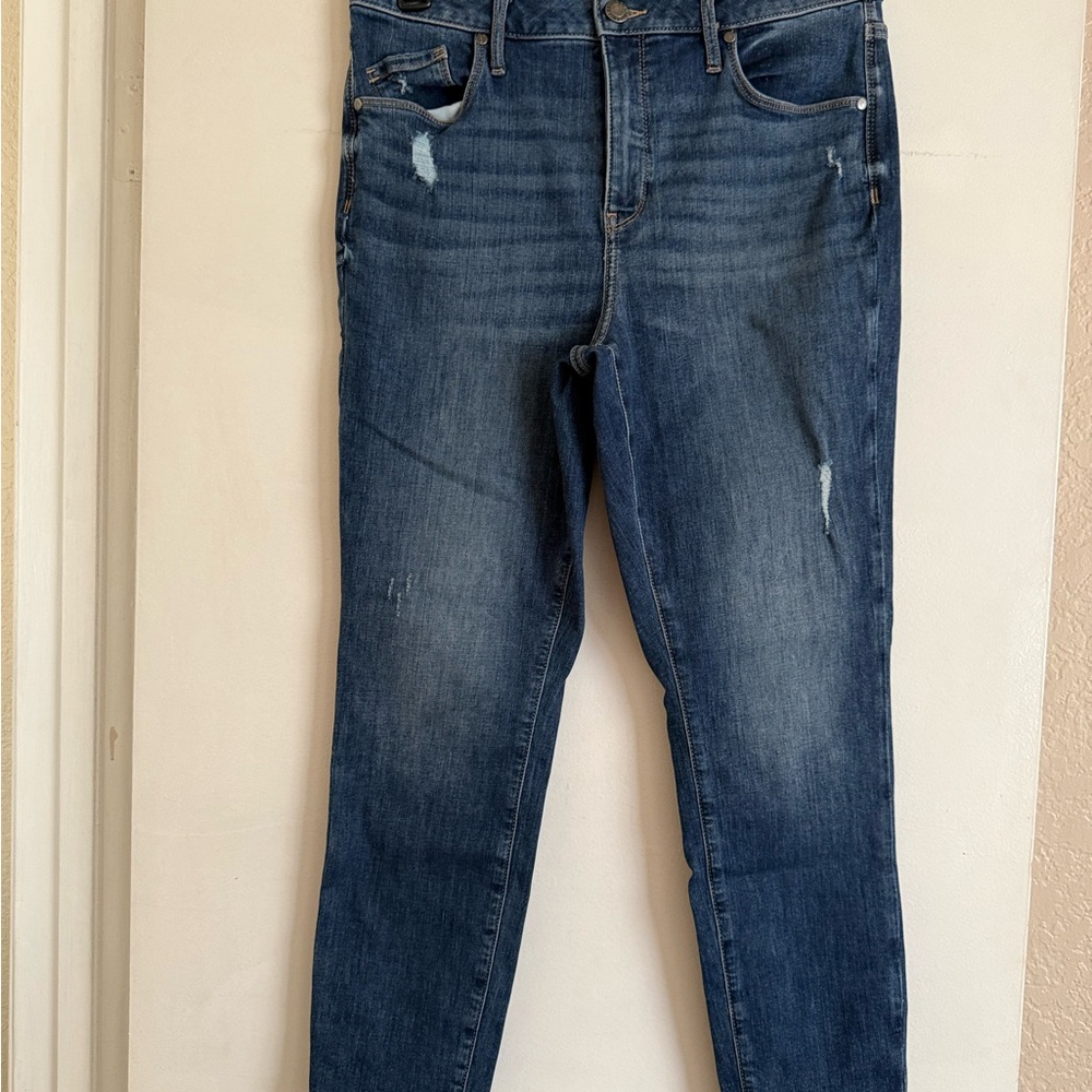 Vera Wang Blue Skinny Jeans with Distressed Details